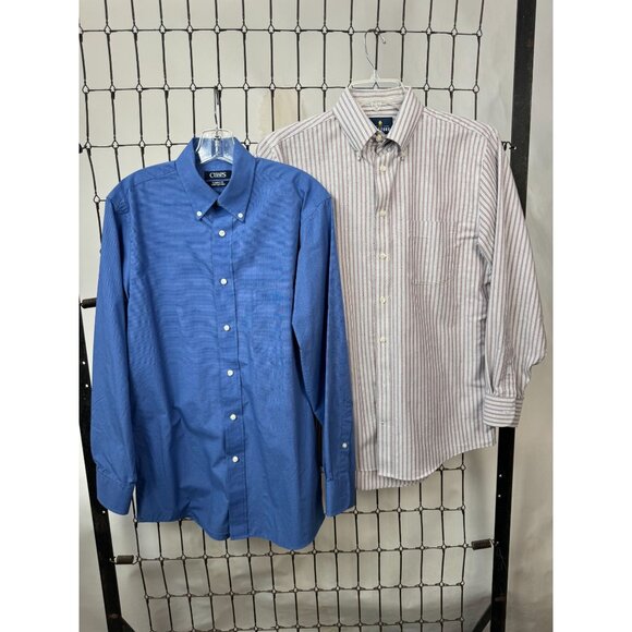 Two Chaps and Stafford Mens Classic Fit Wrinkle-Free Broadcloth Dress Shirts 15 - Picture 13 of 16